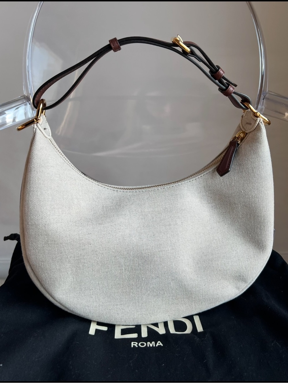 Fendi Fendigraphy Small Linen Bag - Picture 4 of 5